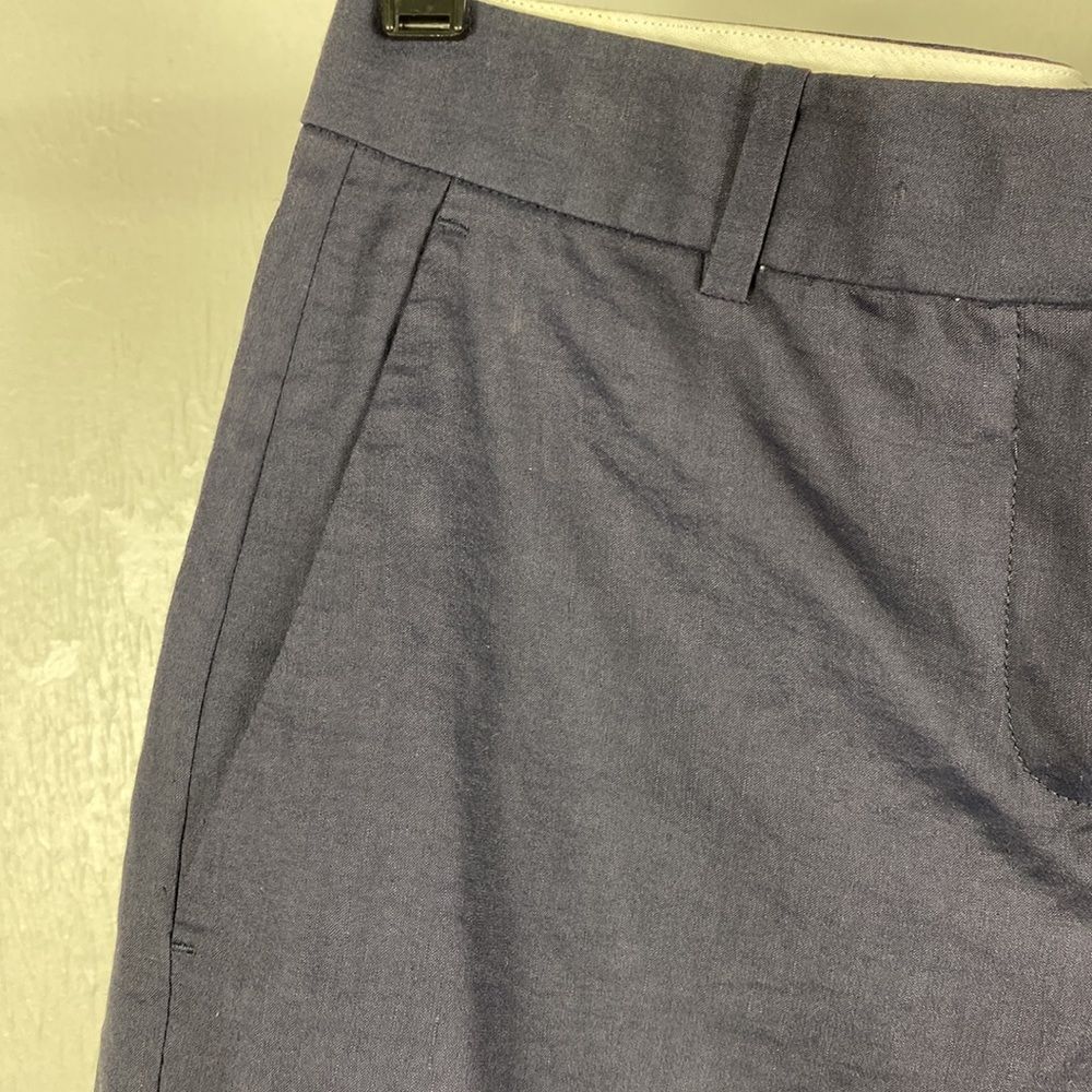 Theory Linen Blend Dark Gray High Rise Shorts size 2 - Picture 2 of 11